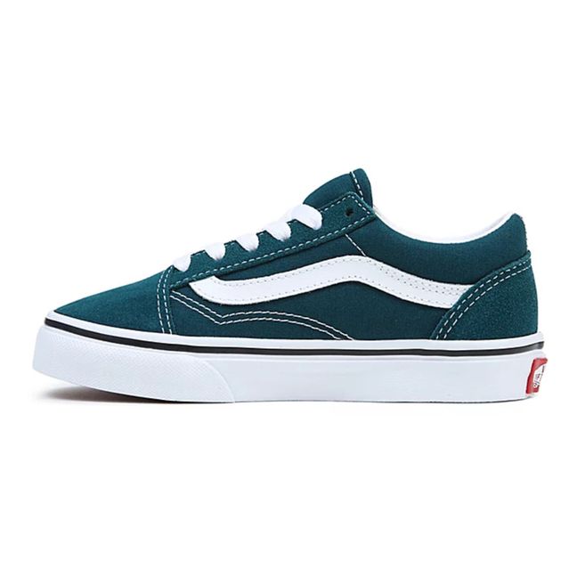 checkerboard Floral Blue/green Enfant Vert Chaussures Junior Old Skool Vans Chaussures Chaussures basses Taille 32 4-8 Ans 