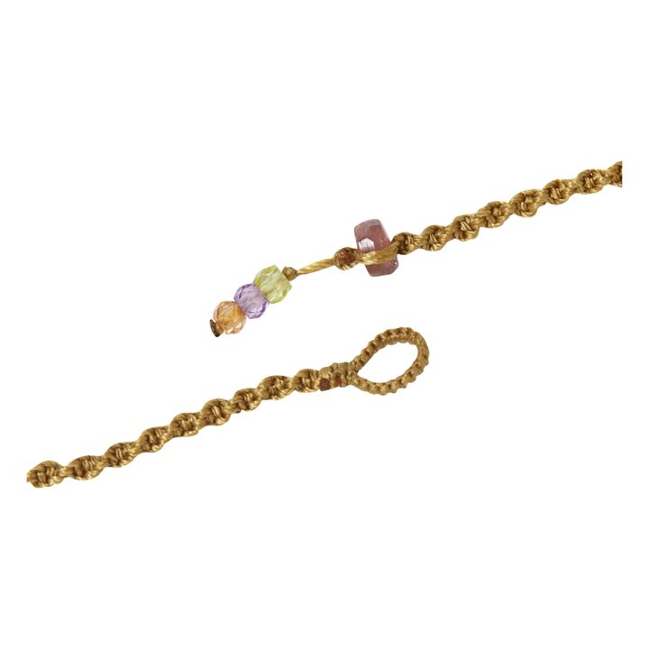 Tibetan Short Purple Amethyst Necklace | Beige- Product image n°4