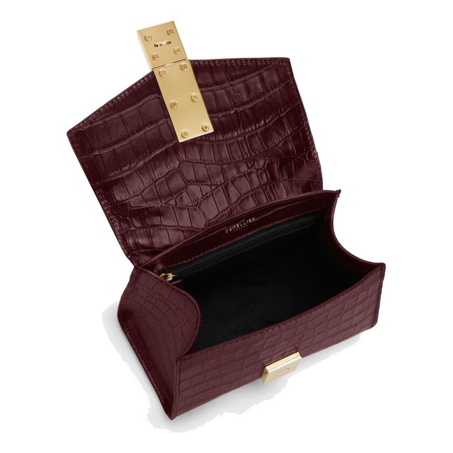 Montreal Crocodiel Print Nano Bag | Bordeaux