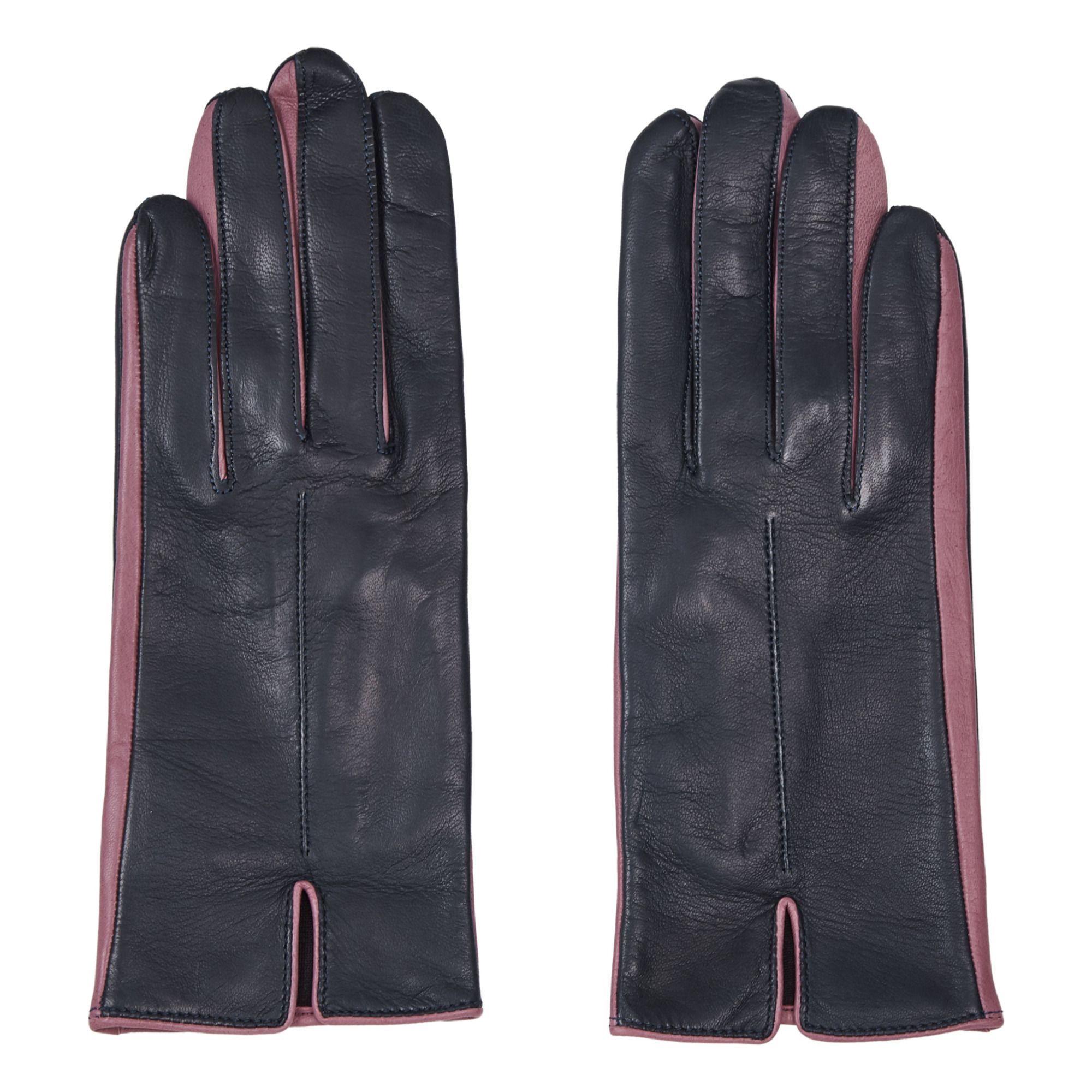 Gants Homme cuir d'agneau et soie Marine –