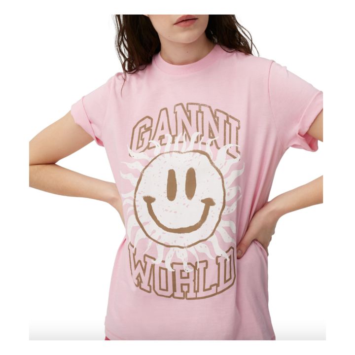 Smiley Organic Cotton Basic T-shirt | Rosa- Produktbild Nr. 2