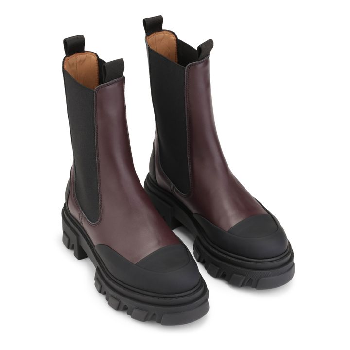 Leather Mid-Height Chelsea Boots | Burdeos- Imagen del producto n°2