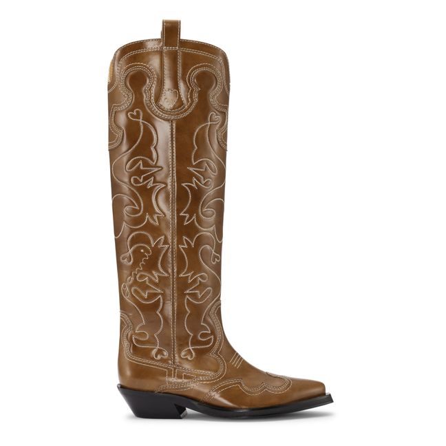 Hohe Westernstiefel Leder | Braun