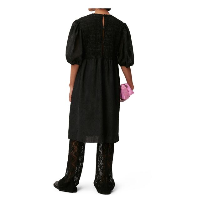 Georgette Smocked Dress | Negro