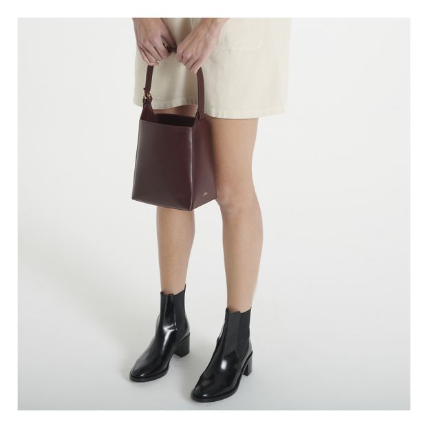 A.P.C. - Virginie Smooth Leather Bag - Small - Lie de vin | Smallable