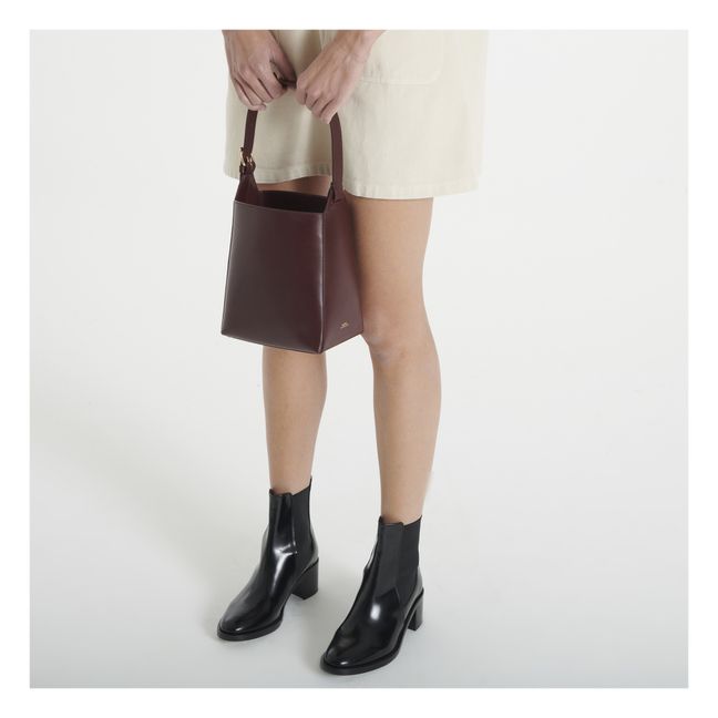 Virginie Smooth Leather Bag - Small | Lie de vin