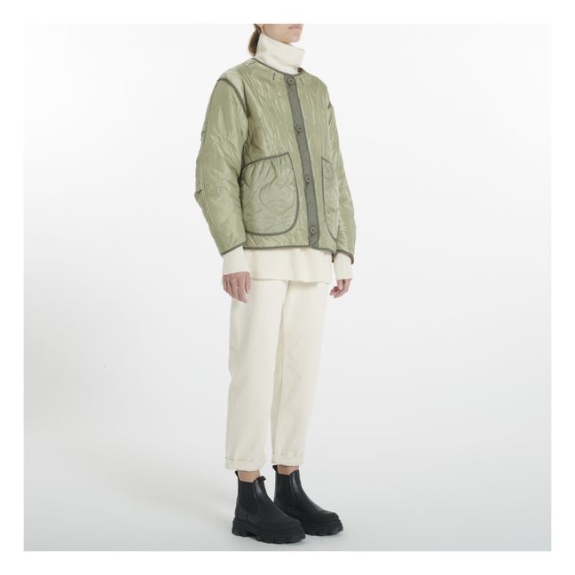 Collared Reversible Quilted Jacket | Salvia