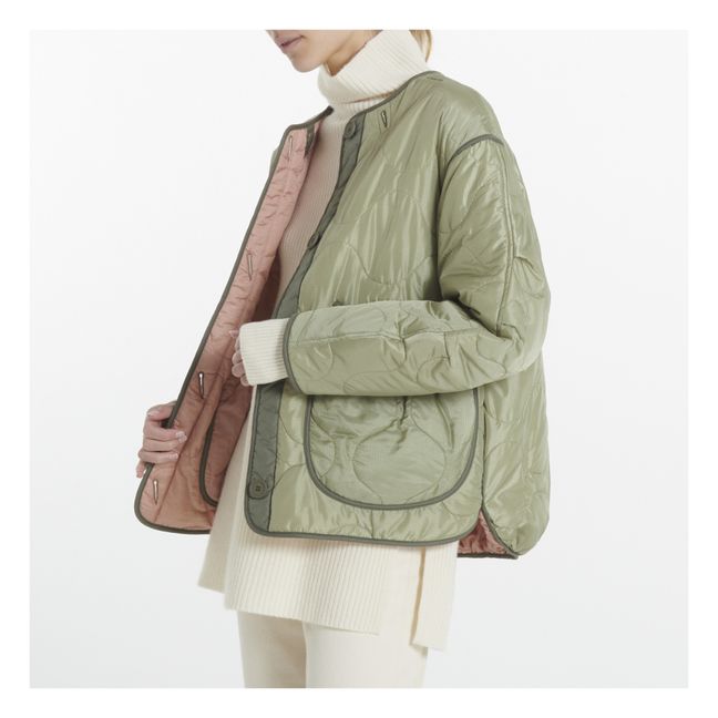 Collared Reversible Quilted Jacket | Salvia