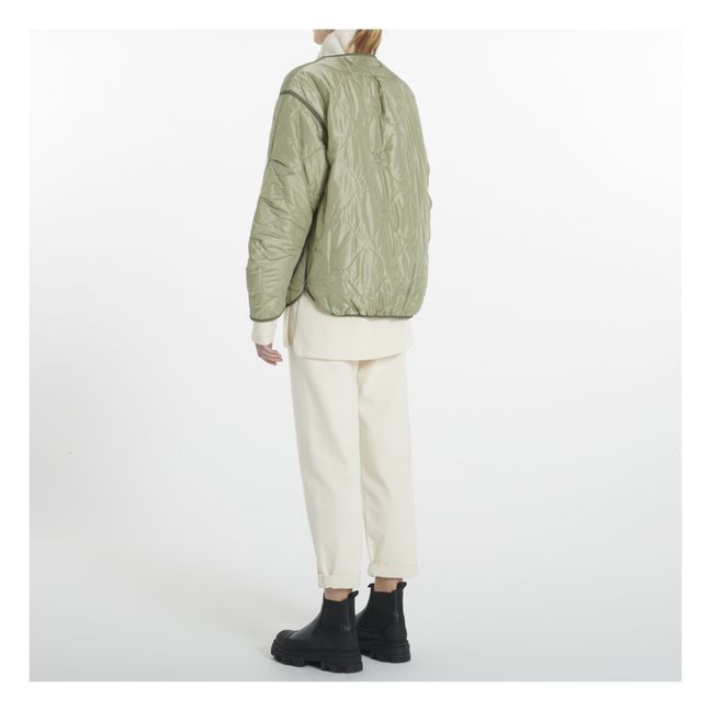 Collared Reversible Quilted Jacket | Salvia