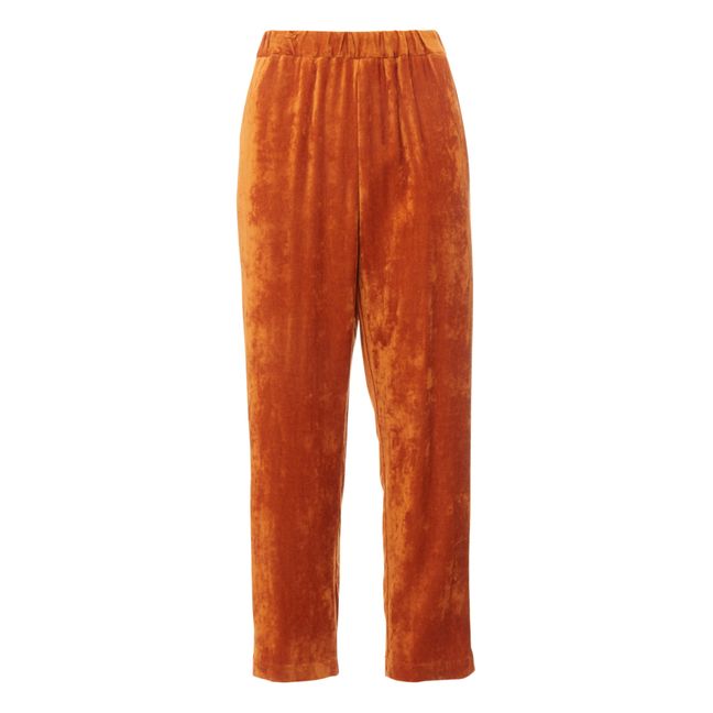 Flowy Corduroy Trousers Orange