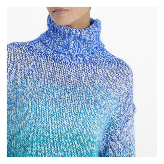 Mohair and Organic Cotton Jumper | Blue