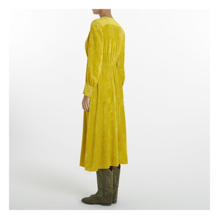 Robe Velours Fluide | Jaune- Image produit n°5