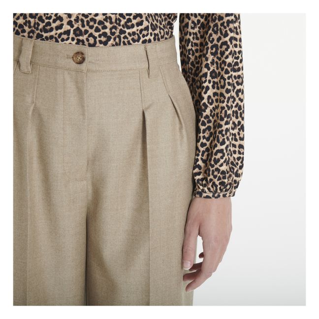 Tressie Woollen Trousers | Beige