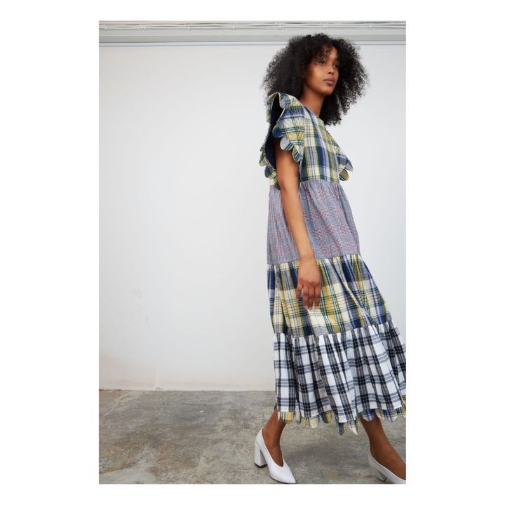 Nickeline Checked Dress | Azul Marino- Imagen del producto n°3