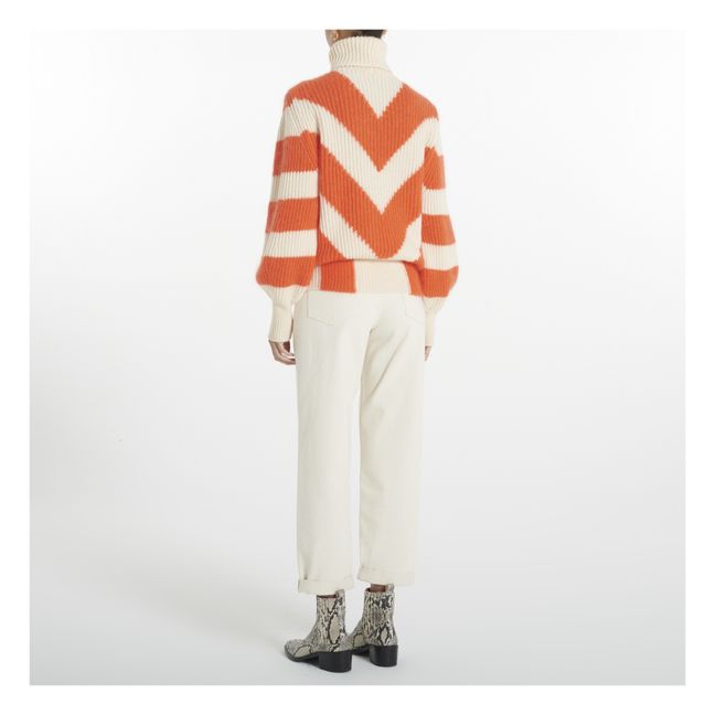 Mohair and Cashmere Balloon Sleeve Jumper | Orange