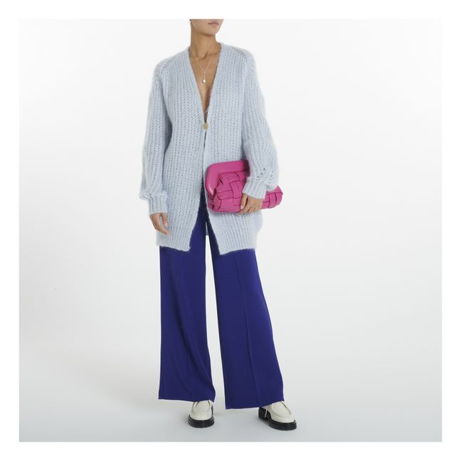 Cardigan Long Mohair | Bleu