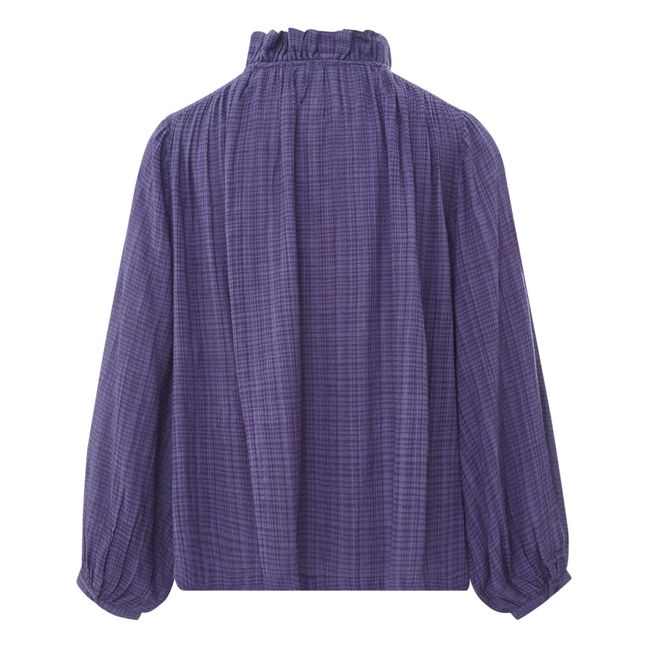 Vincent Waffle Cotton Blouse | Purple