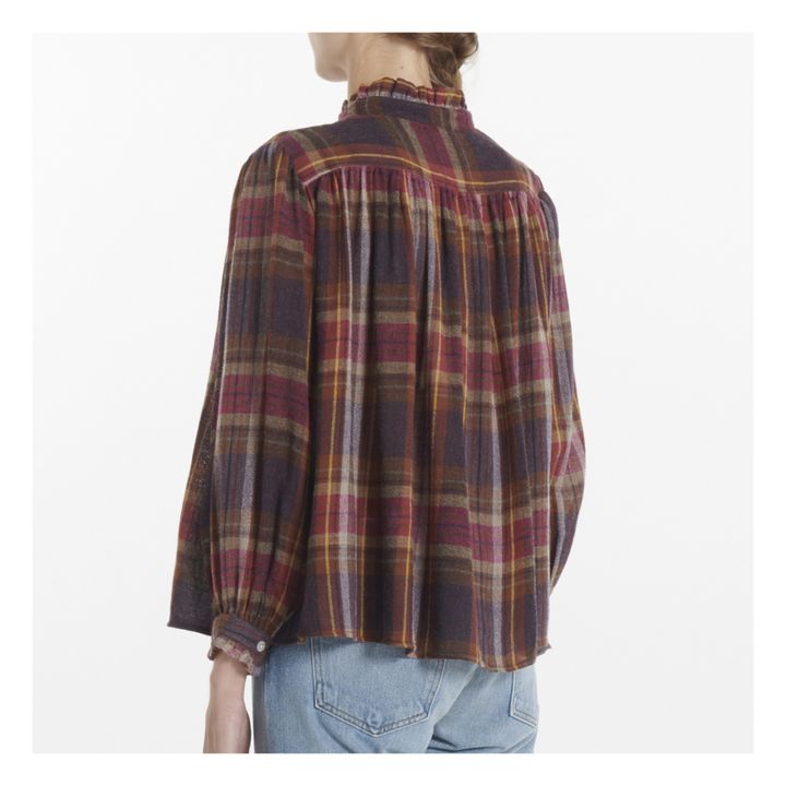Alabama Checked Woollen Blouse | Rouge Brun- Immagine del prodotto n°2