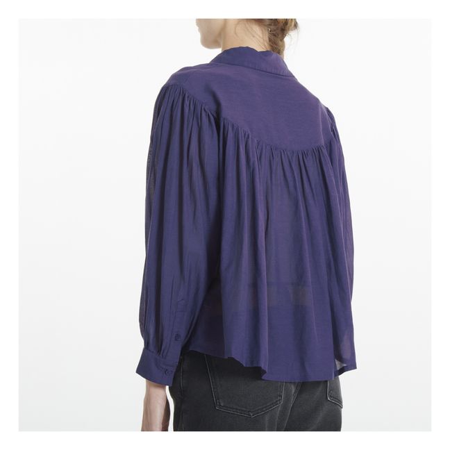 Idaho Silk and Cotton Shirt | Purple