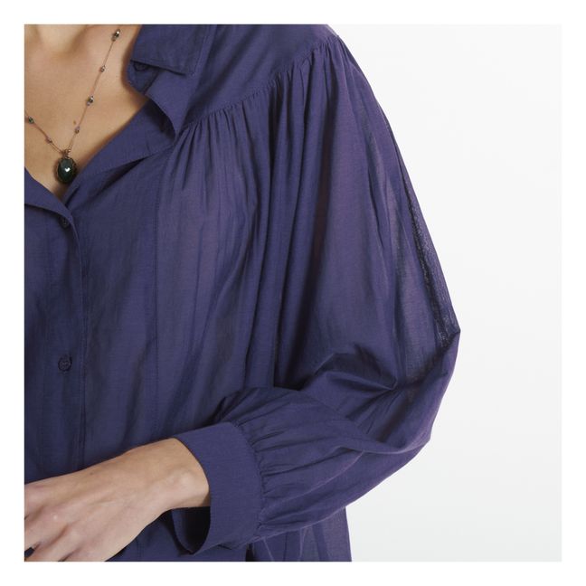 Camisa Idaho de algodón y seda | Violeta