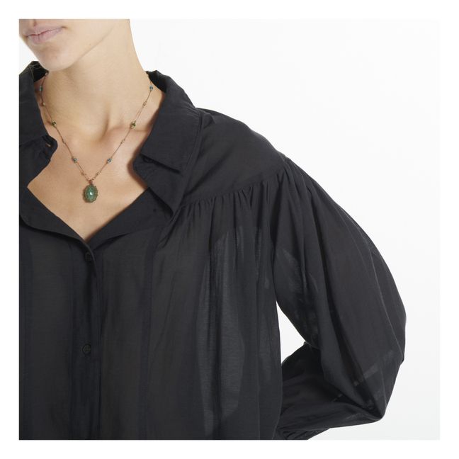 Idaho Silk and Cotton Shirt | Nero carbone