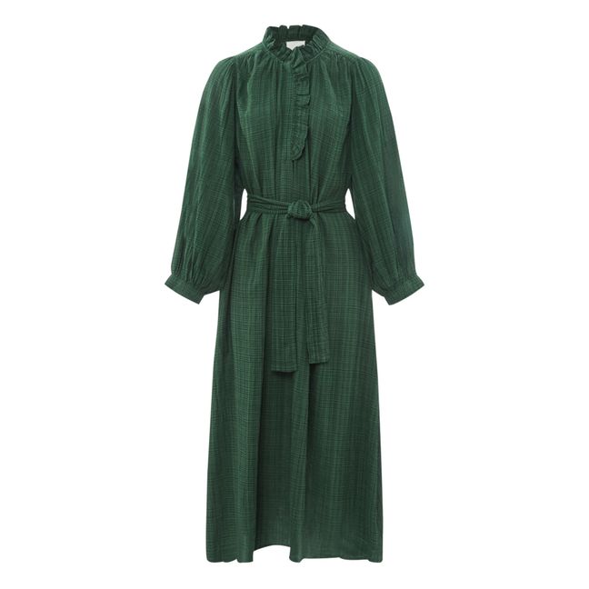Adrien Waffle Cotton Dress | Green