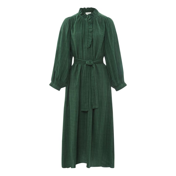 Adrien Waffle Cotton Dress | Verde- Imagen del producto n°0