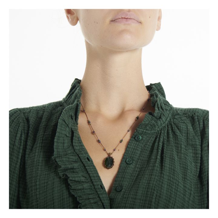 Adrien Waffle Cotton Dress | Verde- Imagen del producto n°3