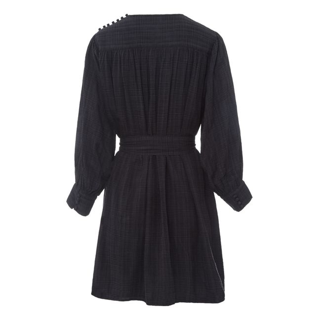 Kleid Malibu Baumwolle mit Prägung | Kohle