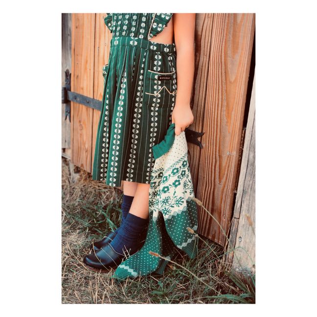 Jacquard Apron Dress | Verde