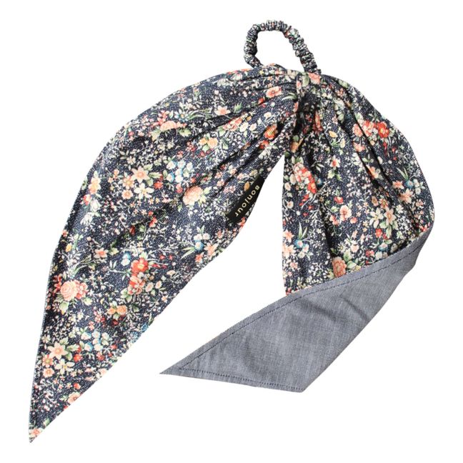 Corduroy and Chambray Scarf Scrunchie | Navy