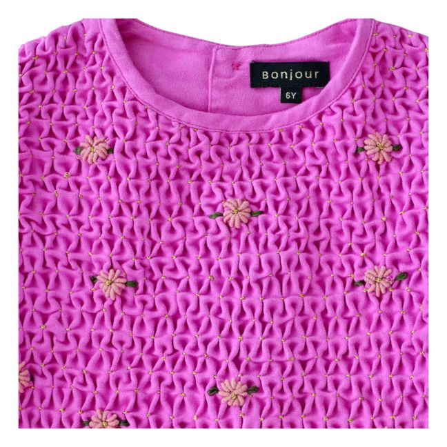 Hand Smocked Corduroy Blouse | Fuchsie