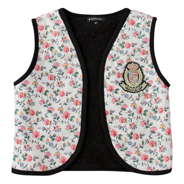 Gilet Réversible Velours Côtelé et Façon Fourrure | Ecru