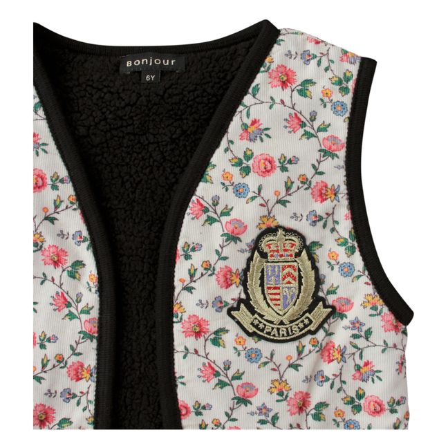 Gilet Réversible Velours Côtelé et Façon Fourrure | Ecru