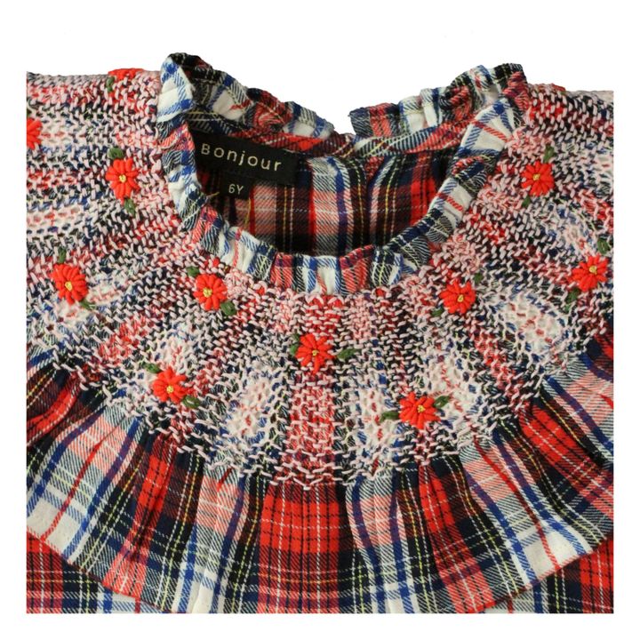 Hand Smocked Checkered Blouse | Rojo- Imagen del producto n°4