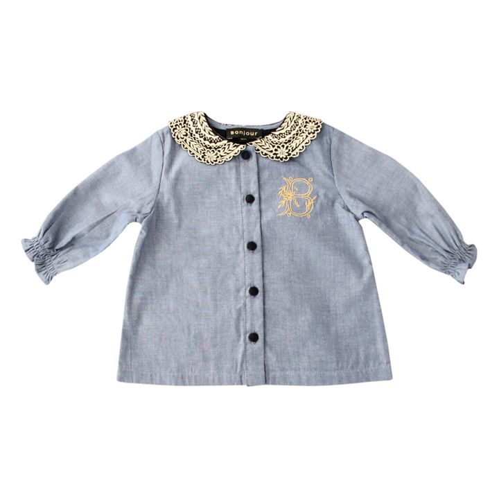 Chambray Blouse | Denim blue- Product image n°0