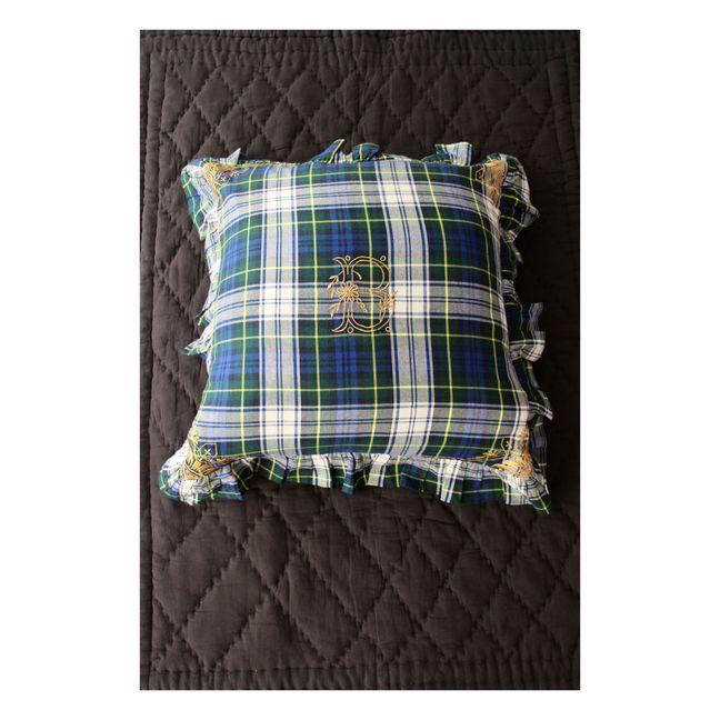 Checkered Cushion Cover | Blu marino
