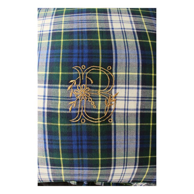 Checkered Cushion Cover | Navy blue