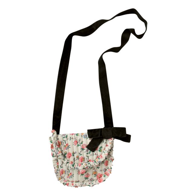 Flower Print Quilted Bag | Ecru