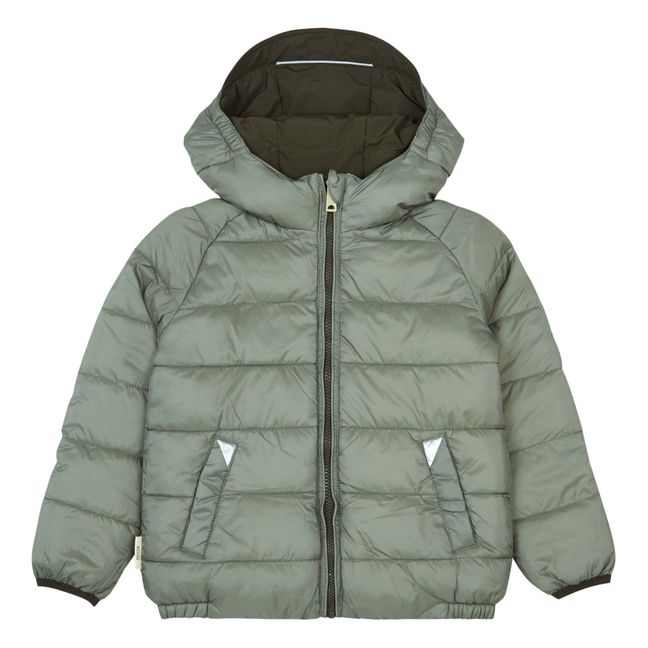 Recycled Reversible Down Jacket | Verde militare