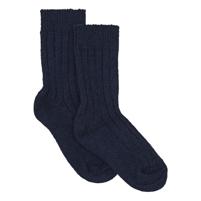 Chamois Cashmere and Merino Wool Socks Navy