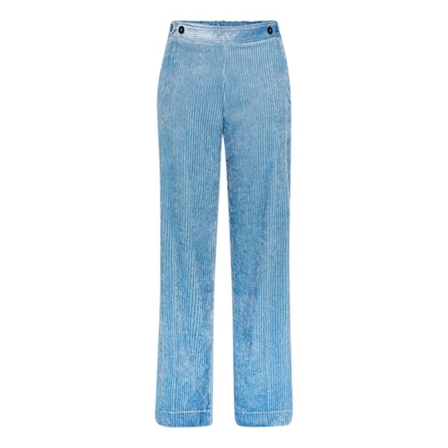 Flared Corduroy Trousers  | Blue
