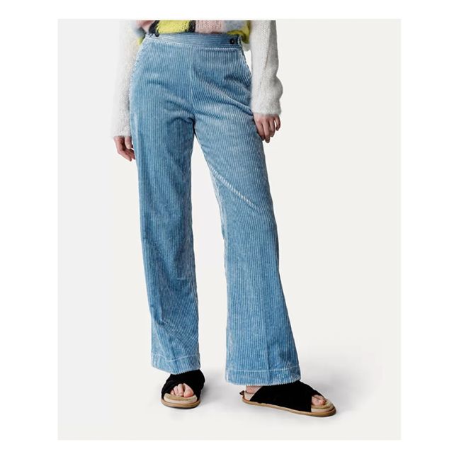 Flared Corduroy Trousers  | Blau