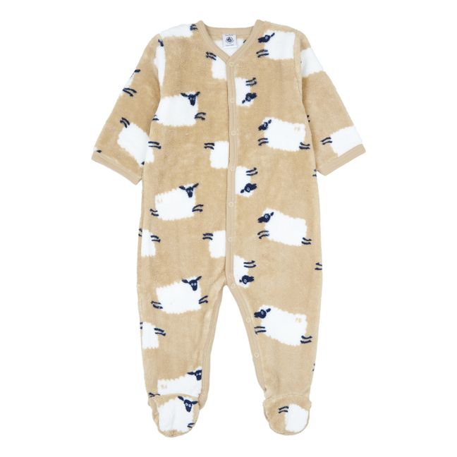Chance Polar Fleece Footed Pyjamas | Beige