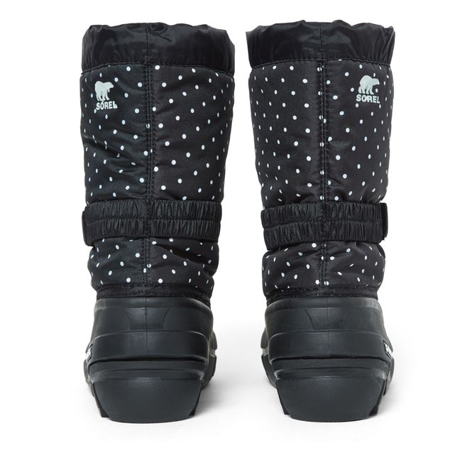 Flurry Print Fur-Lined Boots  | Black