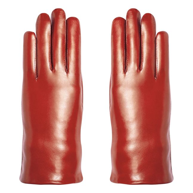 Victoire Lambskin Leather Cashmere-Lined Gloves | Cognac-Farbe