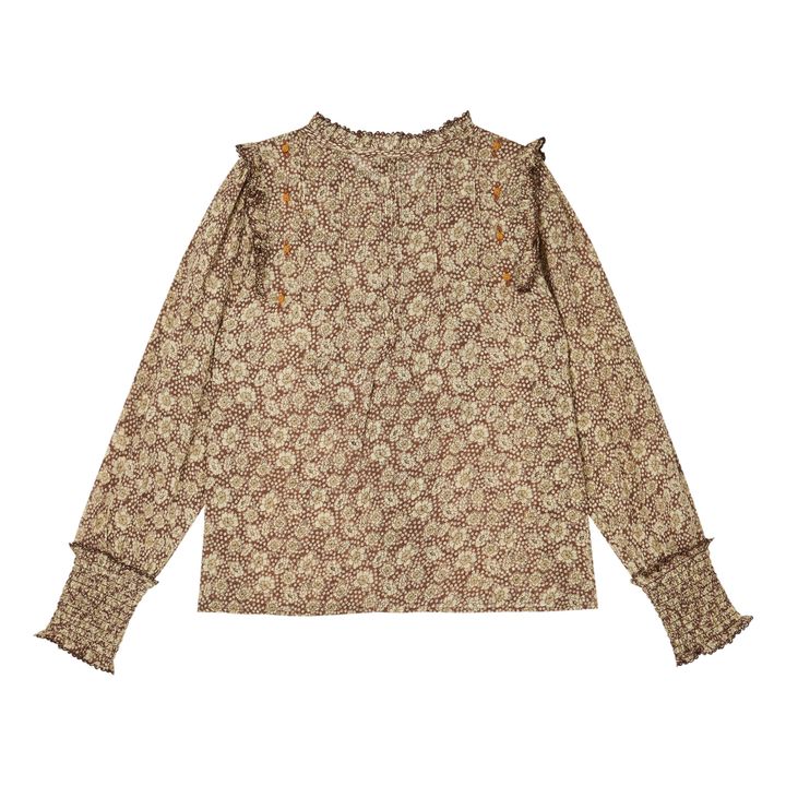 Floral Embroidered Blouse - Women’s Collection  | Camel- Imagen del producto n°4