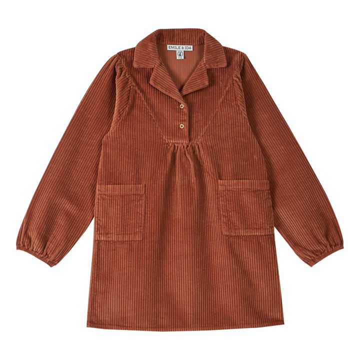 Robe Velours Côtelé Poches | Caramel- Image produit n°0