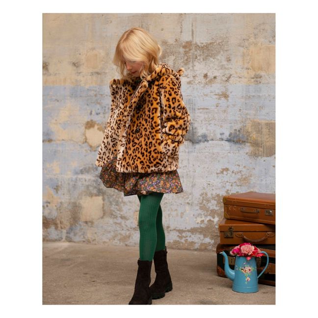 Abrigo de piel de leopardo | Caramelo