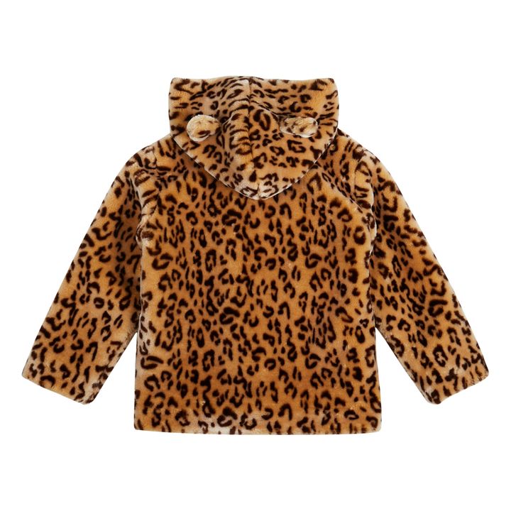 Leopard Print Faux Fur Coat | Caramel- Product image n°5